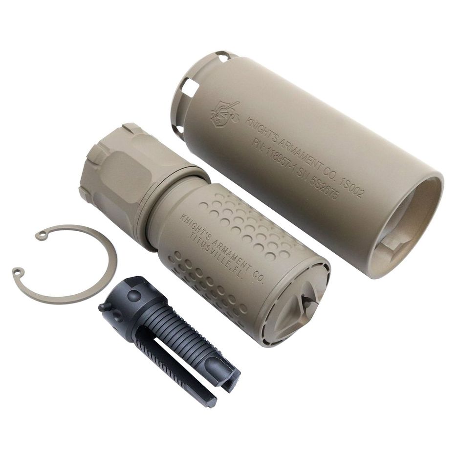 5KU SET Silenziatore KAC QDC/MCQ-PRT con spegnifiamma 14mm FDE